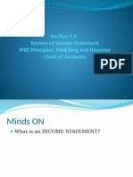 Section 5.2 Review of Income Statement IFRS Principles: Matching and Revenue Chart of Accounts