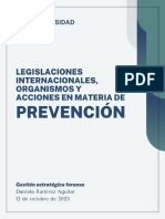 Legislaciones Internacionales, Organismos y Acciones en Materia de Prevención