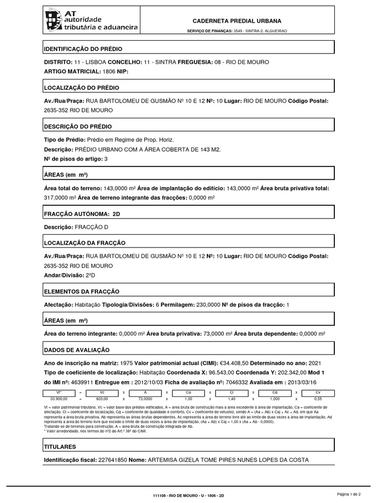 Caderneta Predial | PDF | Governo