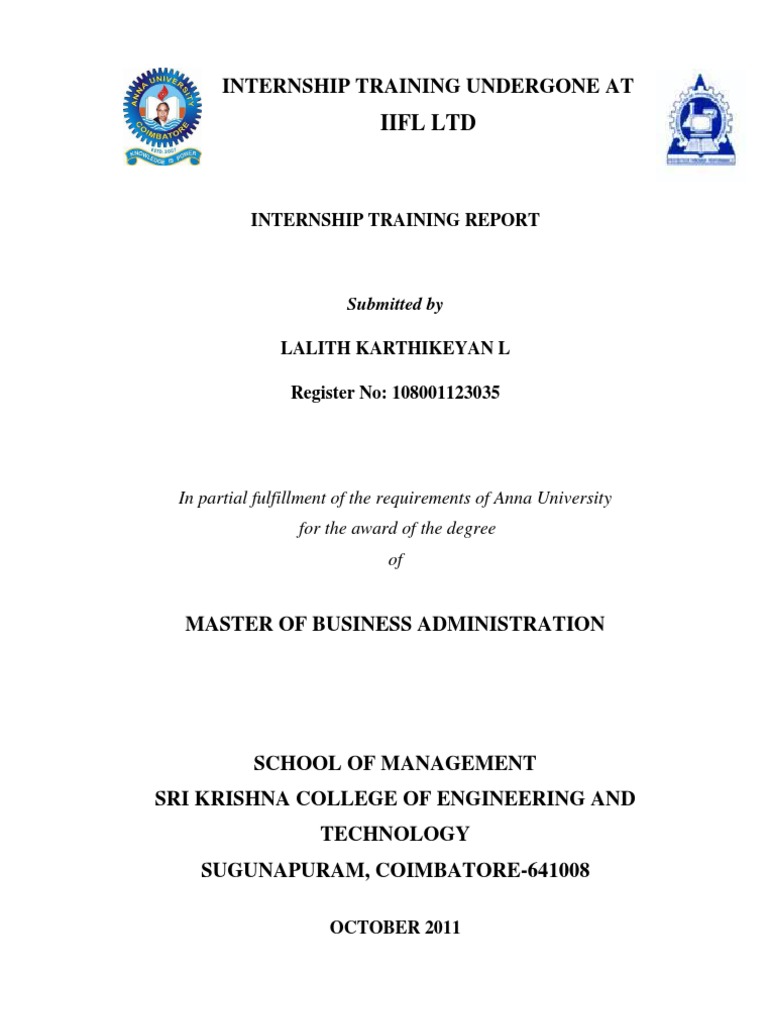 Internship Training Undergone At: Iifl LTD | PDF
