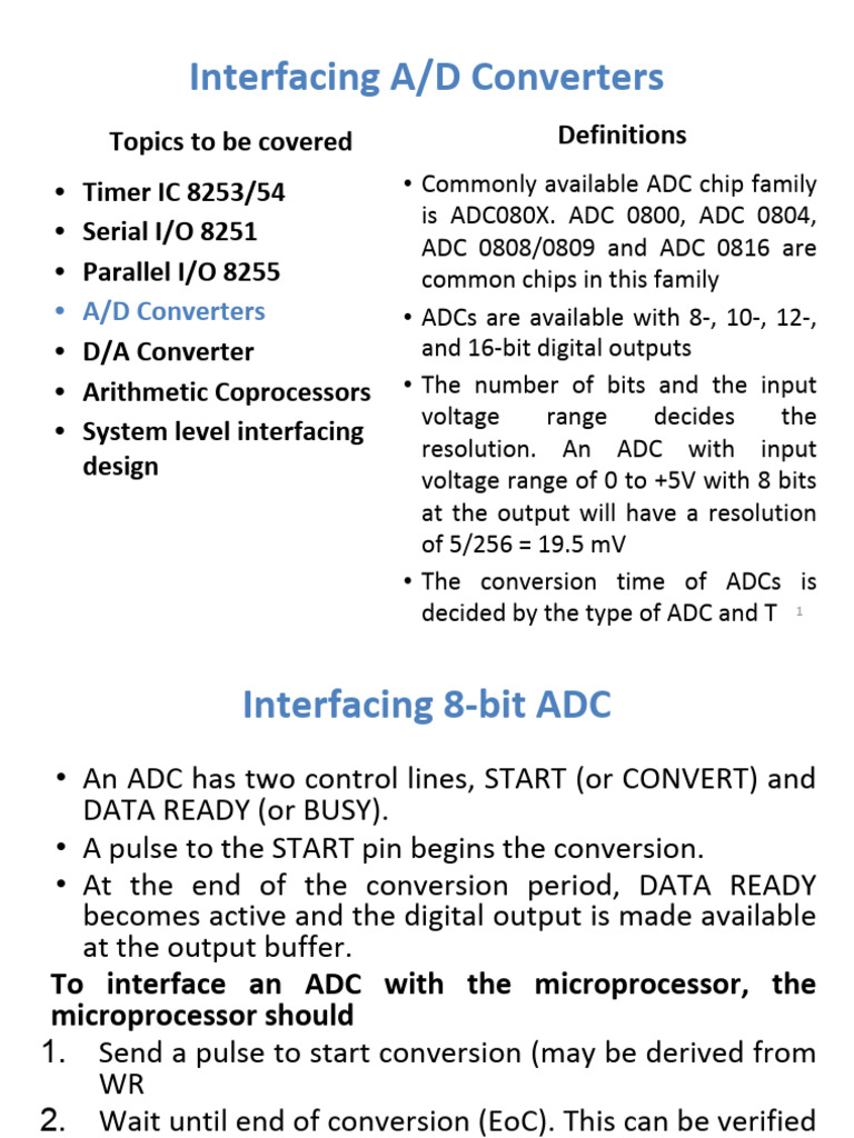Interfacing and AD Converter Download Free PDF Analog To Digital