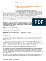 Documento - Prescripción - Contrato de Transporte y Defensa Del Consumidor