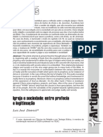 Igreja e Sociaedade - Entre Profecia e Legitimação Enc Teol 56 Ano 2010 n2