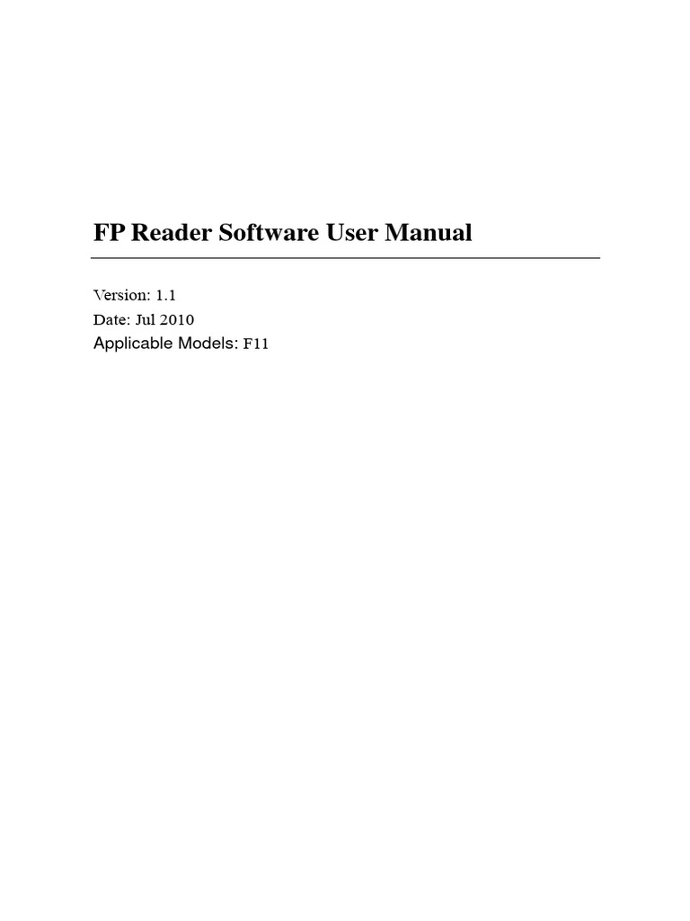 FP Reader Software User Manual V1.1 | PDF | Computer File | Computer ...