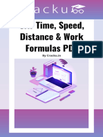 CAT Time, Speed, Distance & Work Formulas PDF