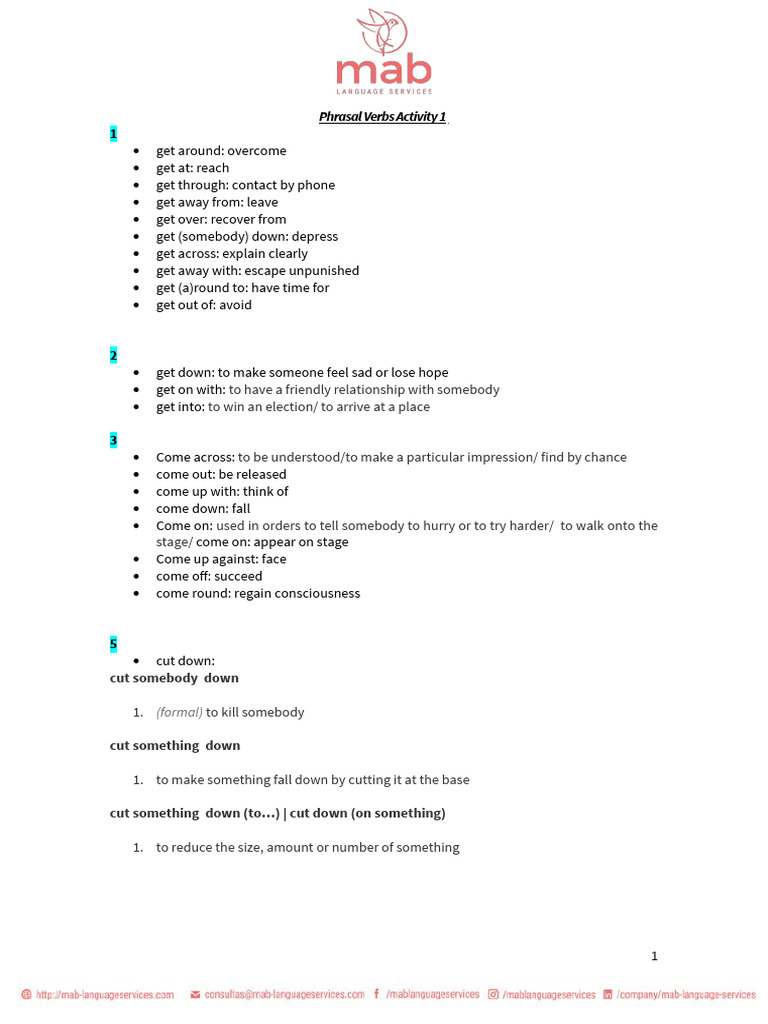 Essential Phrasal Verbs Guide | PDF | Career & Growth | Self-Improvement