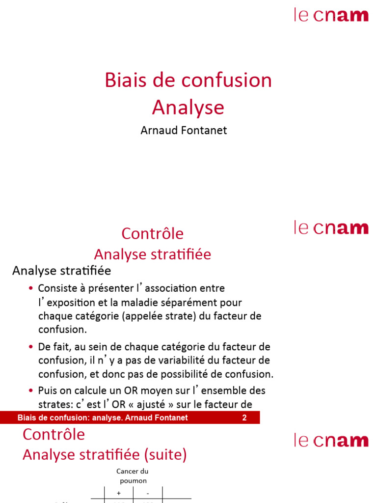 Analyse des biais de confusion | PDF