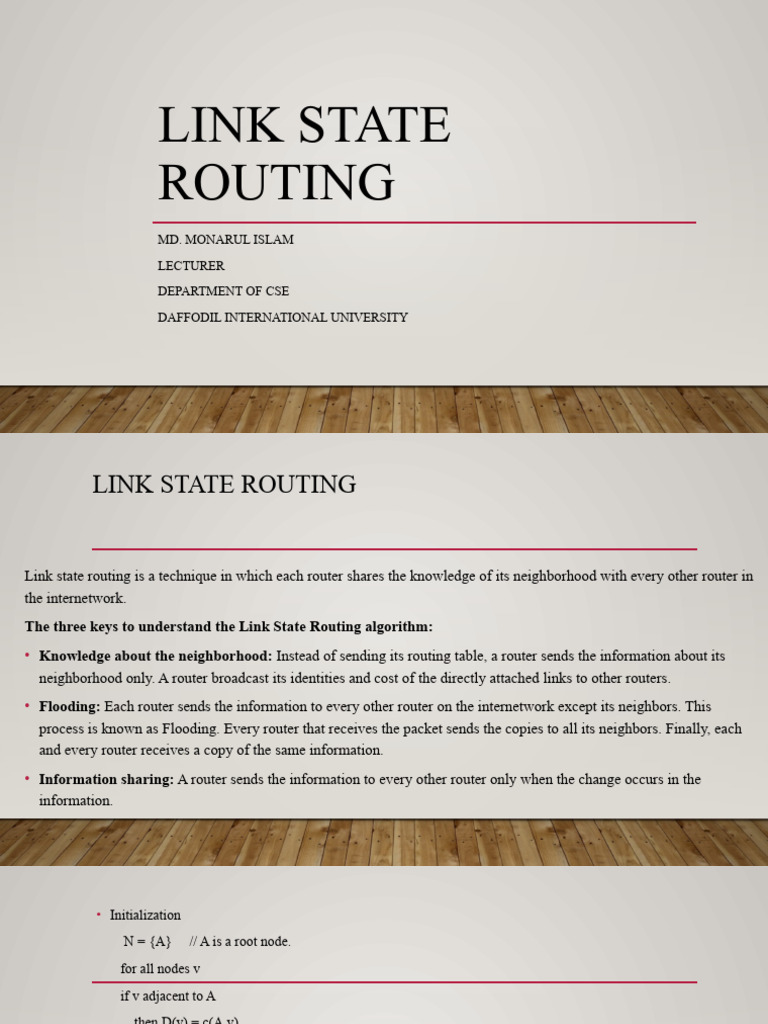 Link State Routing Explained with Example | PDF