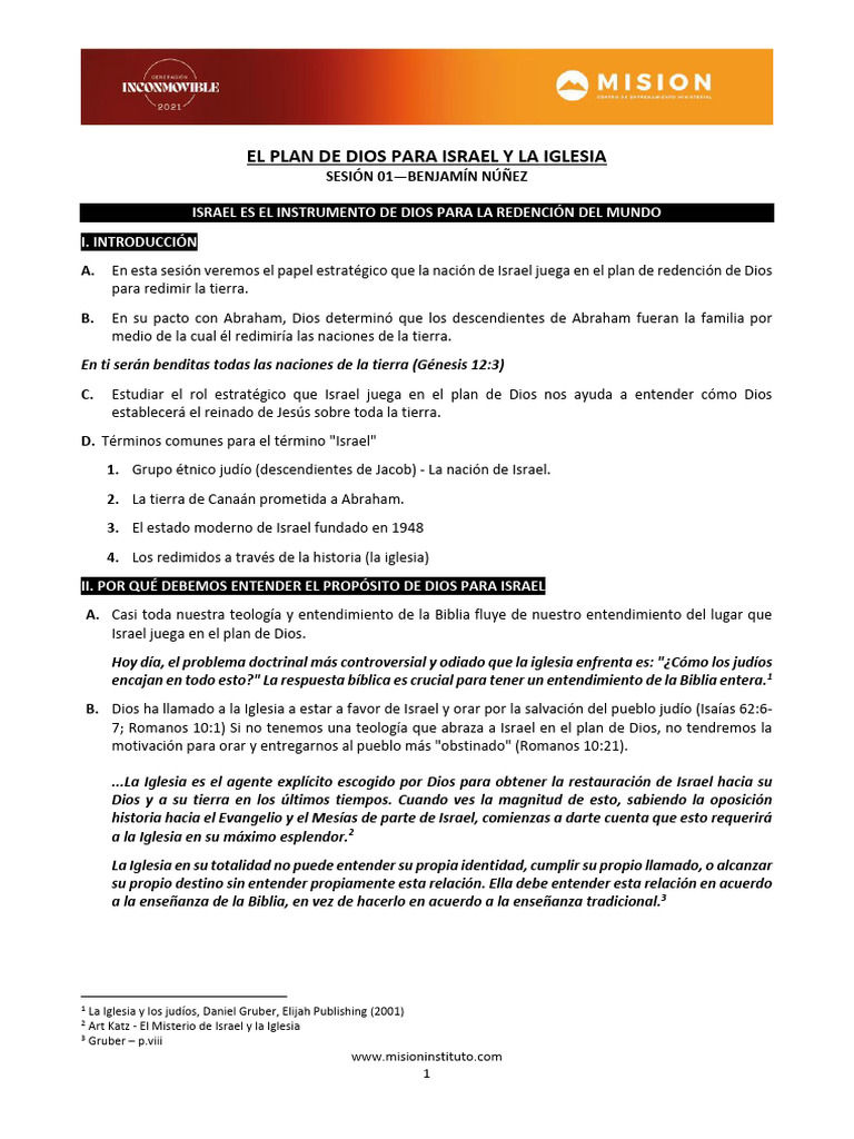 El Plan de Dios para Israel y la Iglesia | PDF | Ciencias sociales ...