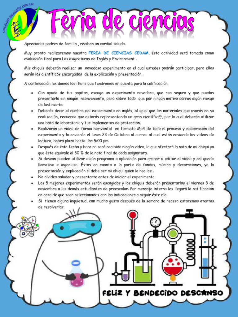 Feria de Ciencias CEDAM: Experimentos y Presentaciones | PDF