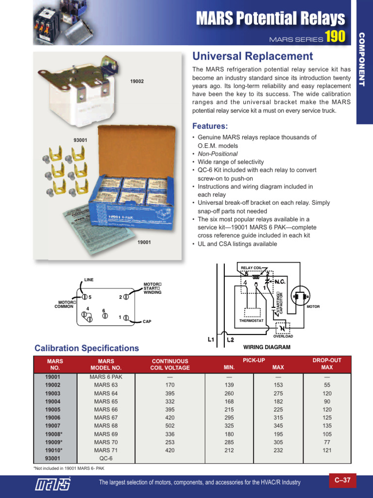 Mars Potential Relays 19002 PDF Relay Manufactured Goods