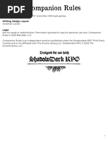 Companions Rules For Shadowdark RPG