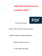 Nuevos Desafíos Del Rol Docente en La Secundaria 2030"