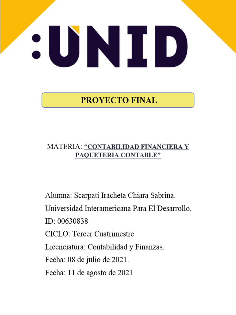 Avance de Proyecto Final de Contabilidad | PDF | Contabilidad | Business