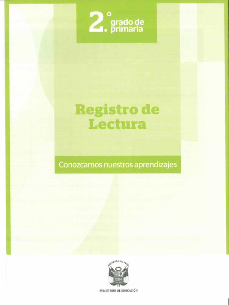 Registro de Lectura 2do Grado Pimaria | PDF