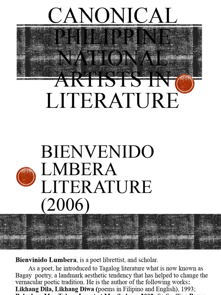 Canonical Philippine National Artists in Literature | PDF | Philippines ...