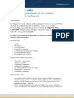 Obligaciones, Generalidades de Los Contratos Mercantiles y Su Clasificación