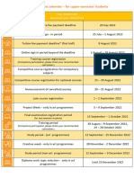 Academic Calendar 2022-2023 Autumn For Upper-Semester Students