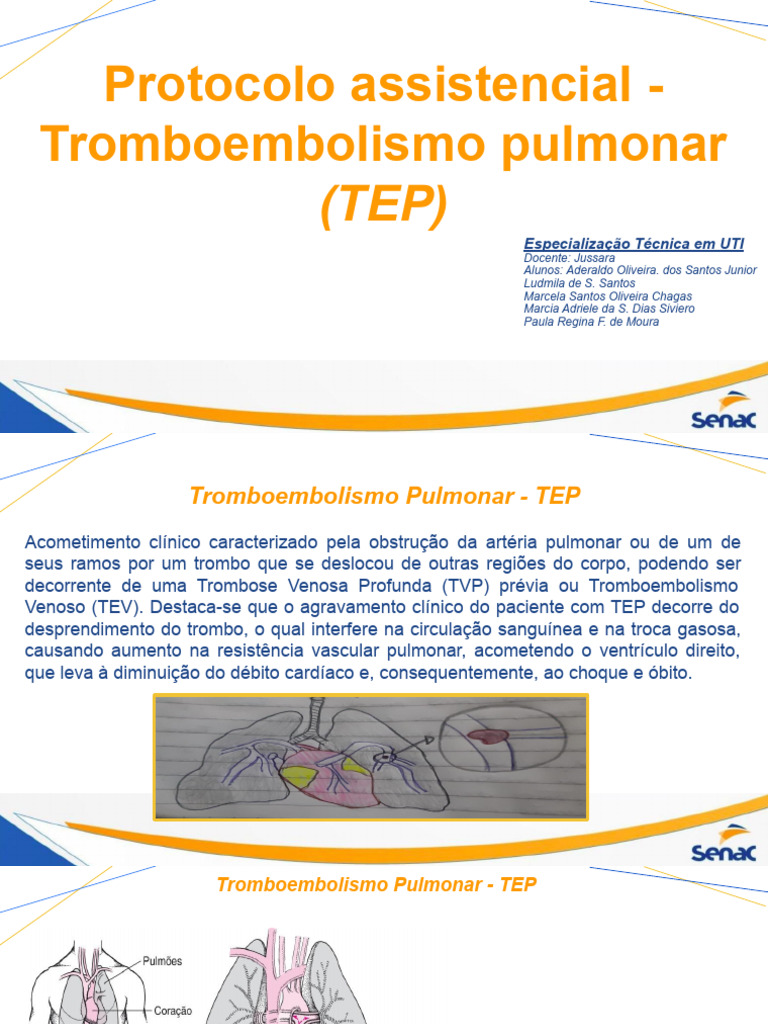 Protocolo de Manejo do TEP na Enfermagem | PDF | Coração | Remédio