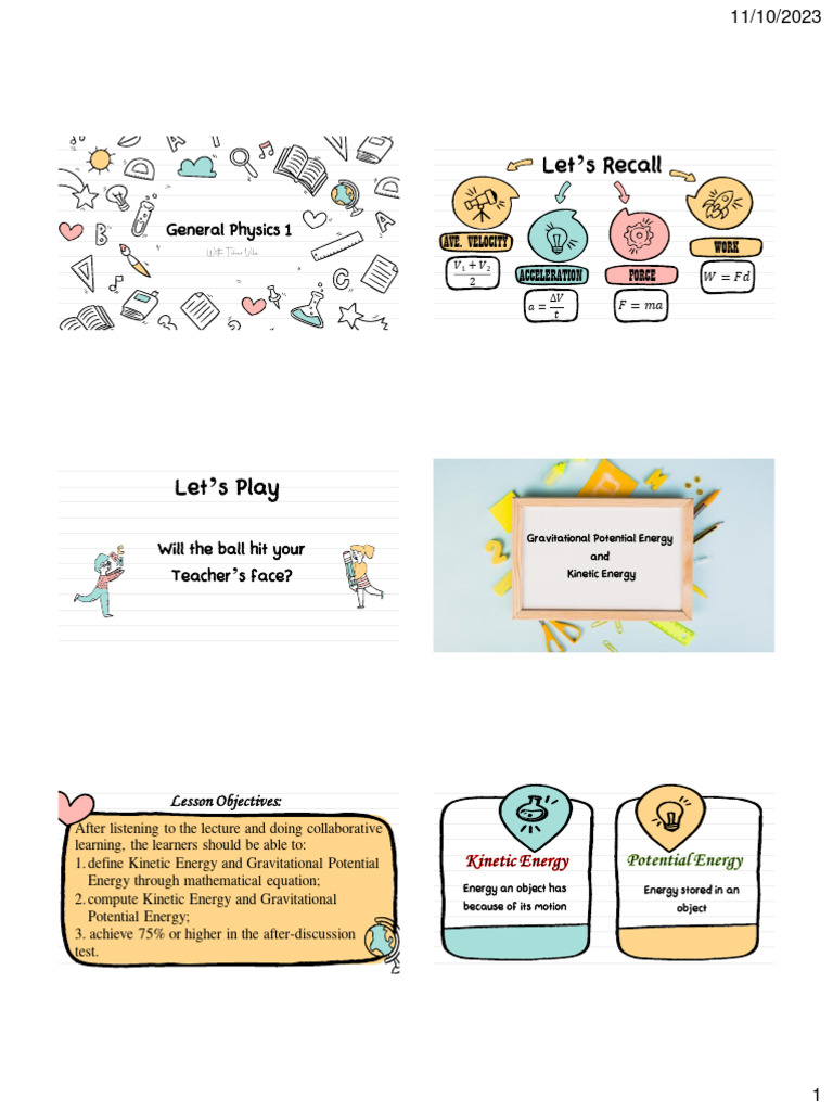 Ke Pe PDF Potential Energy Energy