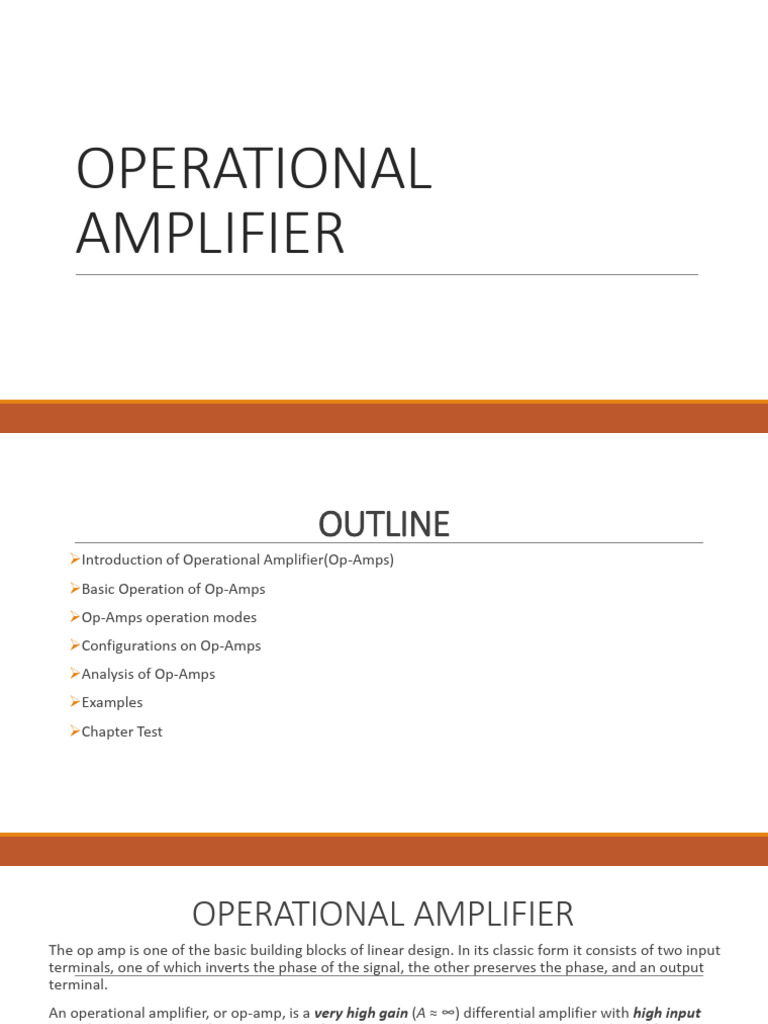 Operational Amplifier | PDF | Operational Amplifier | Amplifier