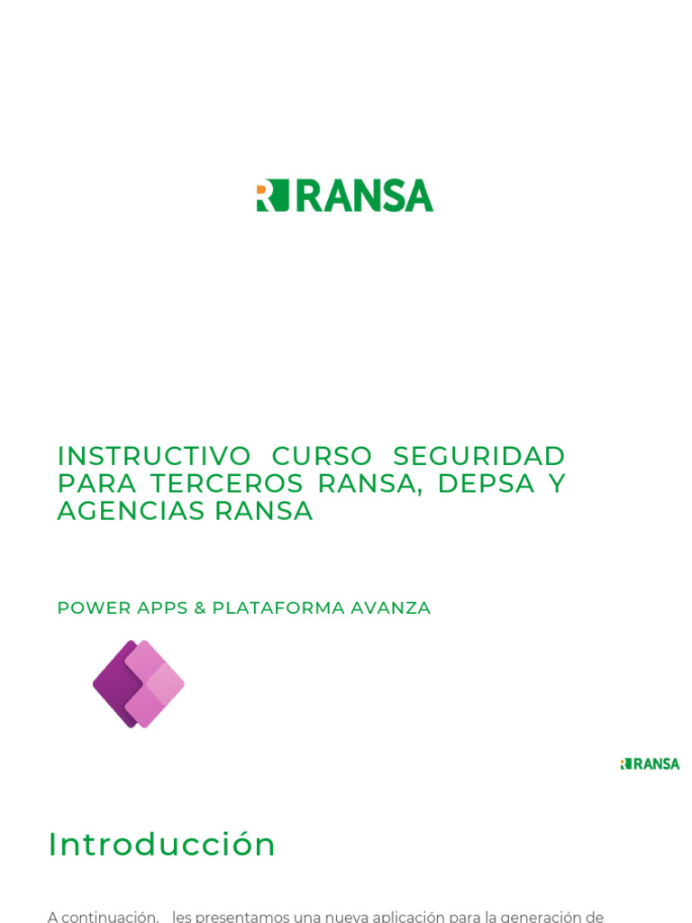 Instructivo Inducción Seguridad Ransa | PDF | Software de la aplicacion ...