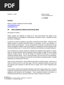 Letter of Rebuttal On Behalf of Alicia Harvey-Smith