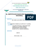El Certificado Bancario en Moneda Nacional