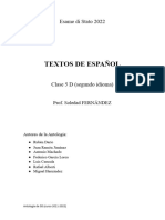 Textos de Español de 5D Maturita 2022 Con Portada