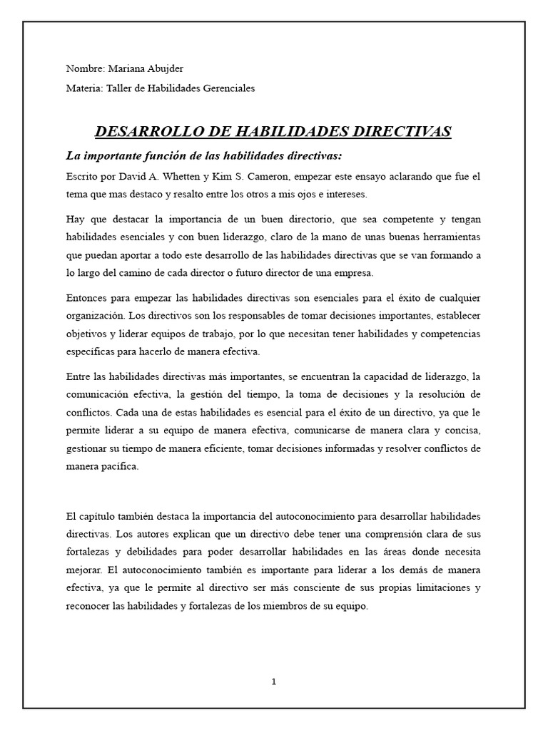 Desarrollo de Habilidades Directivas | PDF | Liderazgo | Toma de decisiones