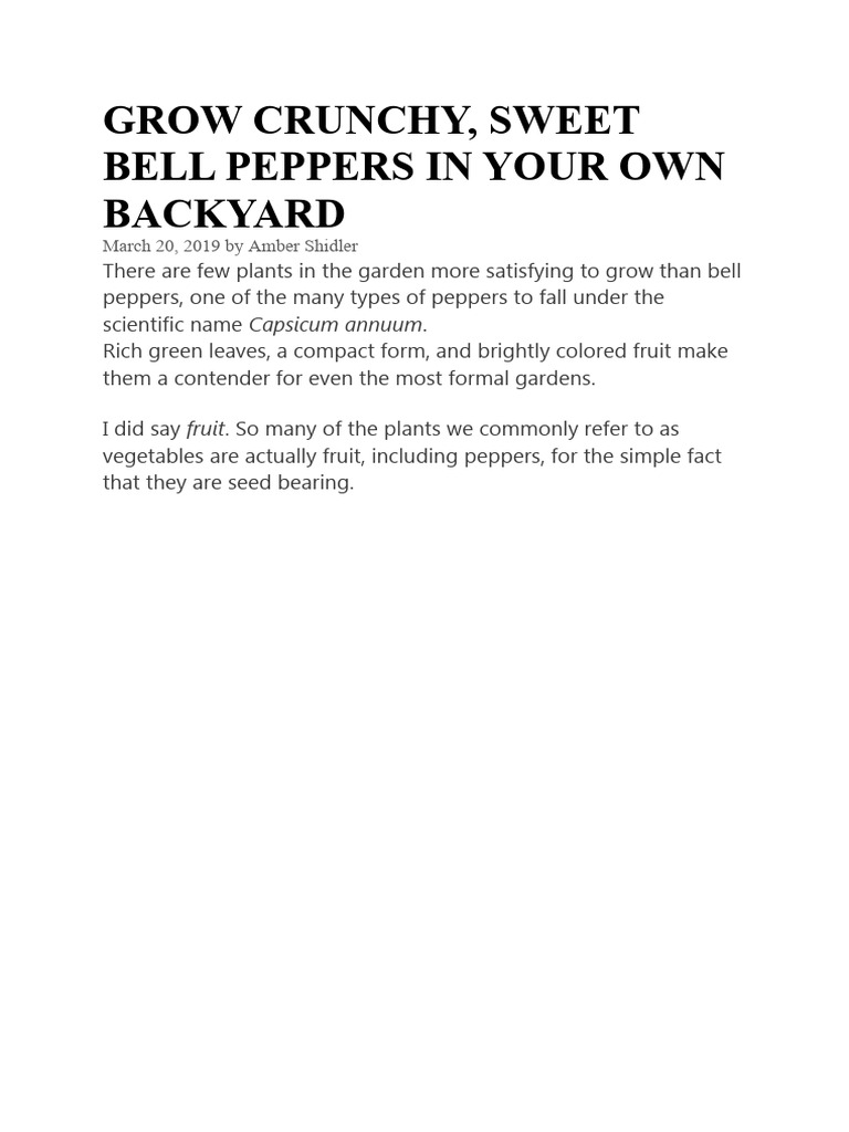 Bell Peppers | PDF | Chili Pepper | Seed