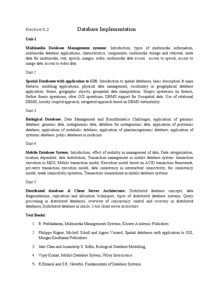 DBI Syllabus | PDF