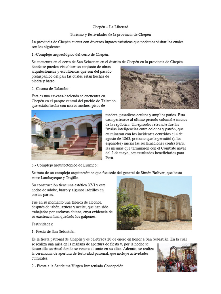 Turismo y tradiciones en Chepén | PDF