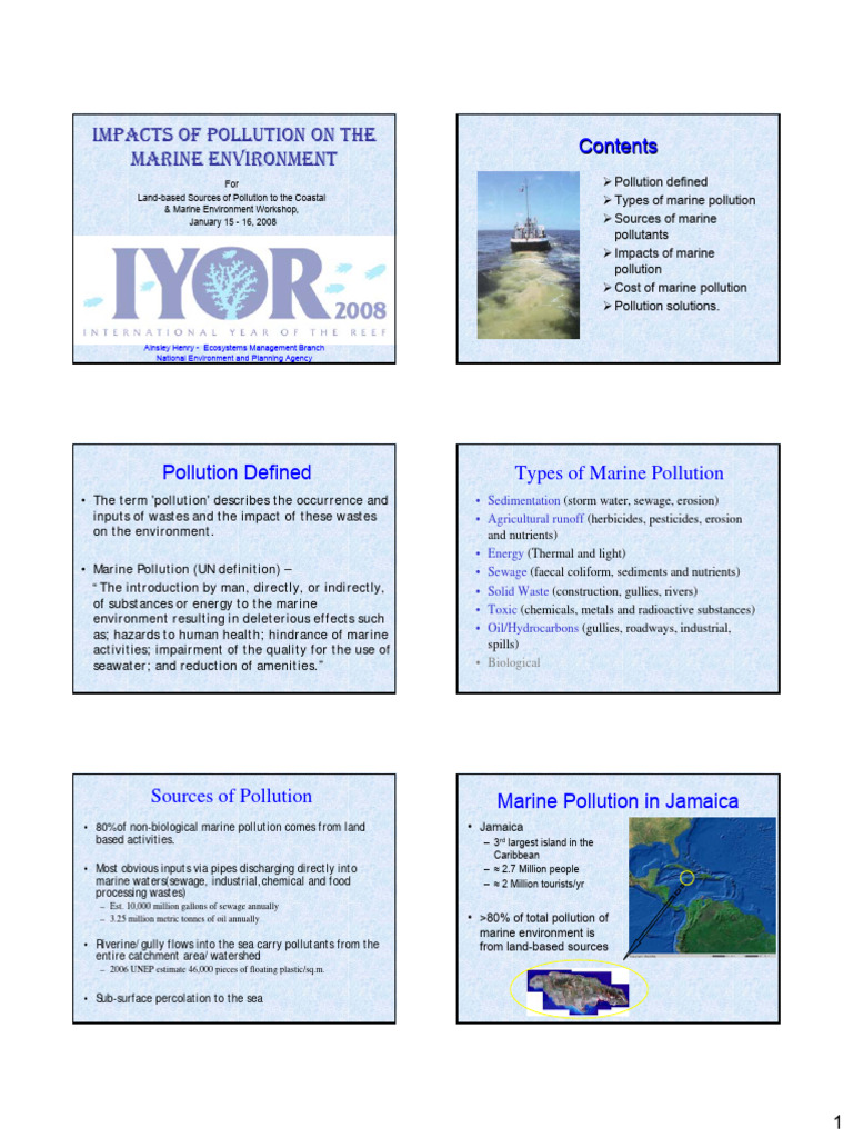 Marine Pollution: Causes and Impacts | PDF | Pollution | Water Pollution