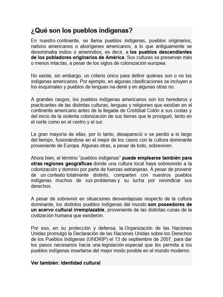Los Pueblos Indigenas | Descargar gratis PDF | Pueblos Indígenas de las ...