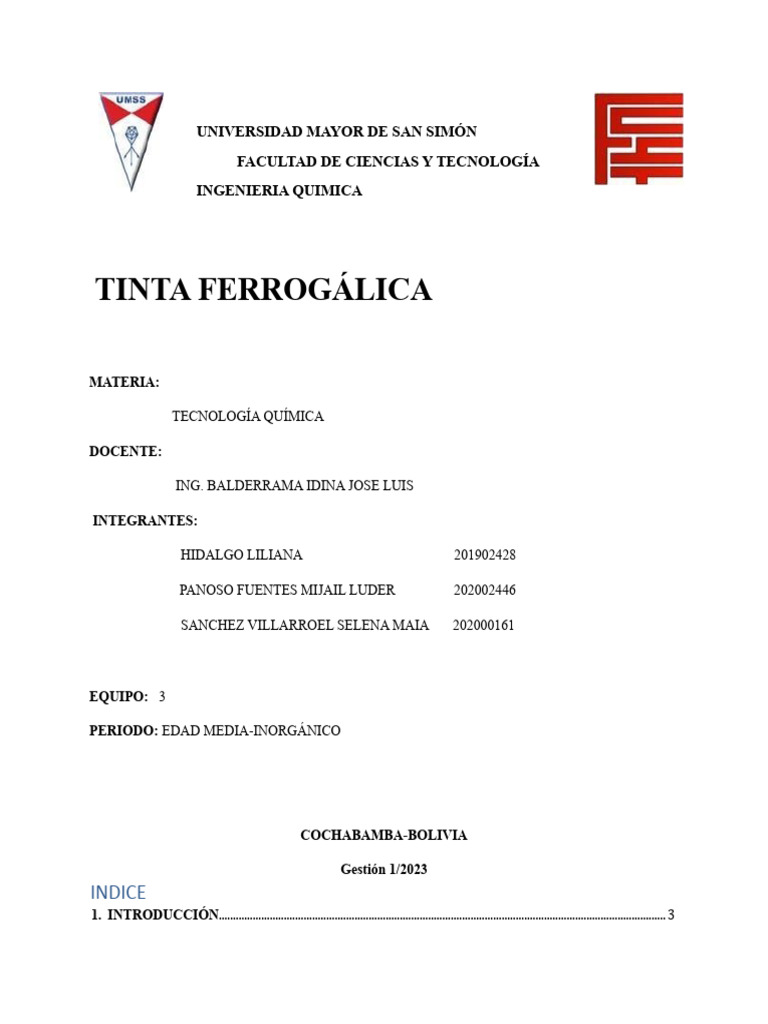Tinta FerrogálicaGrupo 3 PDF