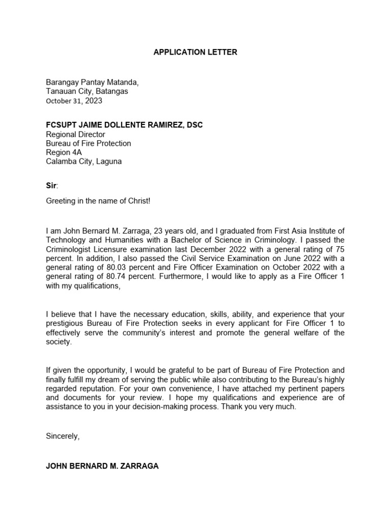Application Letter 31 | PDF