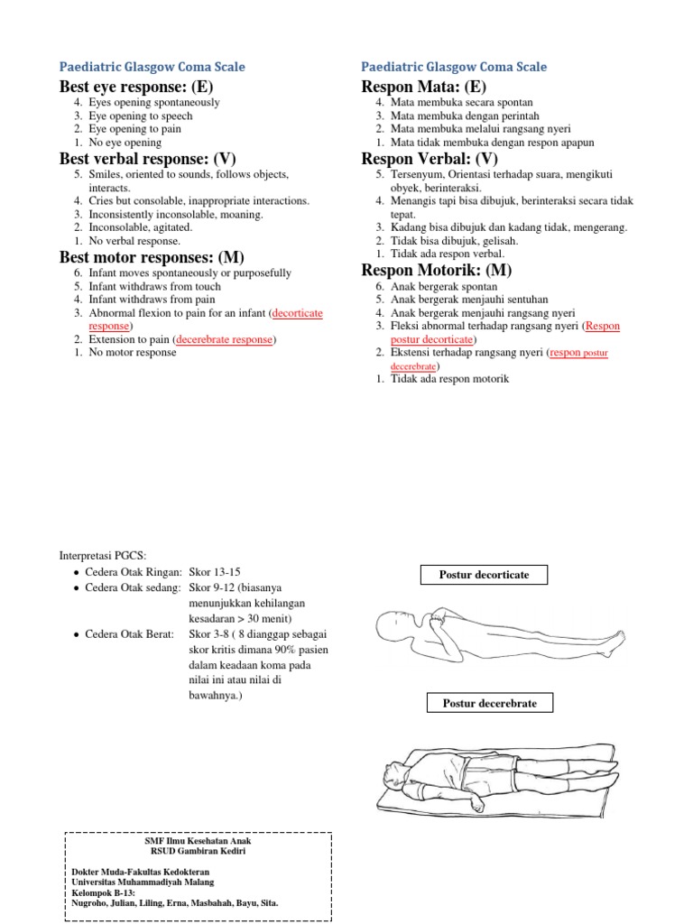Pediatric glasgow coma scale pdf in vector