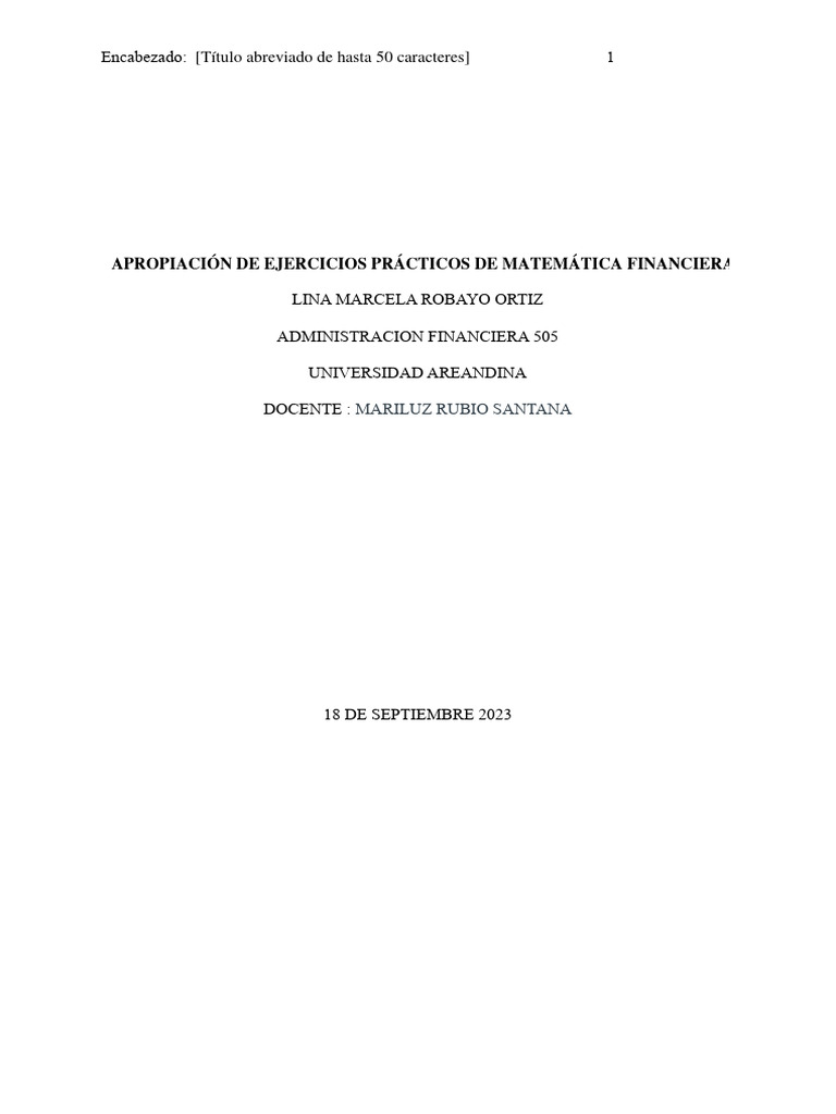 Apropiación de Ejercicios Prácticos de Matemática Financiera Eje 3 ...
