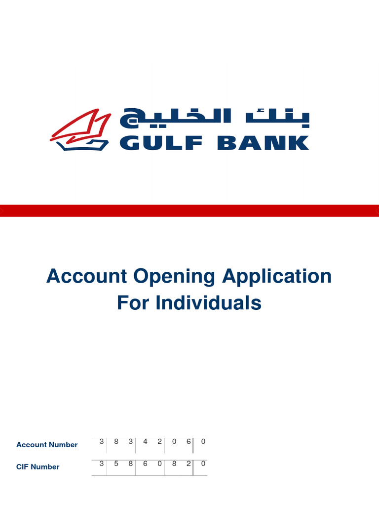Account Opening Application For Individuals | PDF