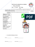 Science Study Guide 2nd Grade 1st Period