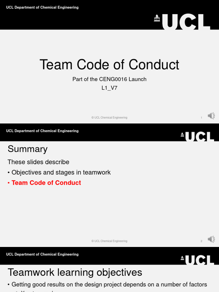 L1 - V7 Launch - Team Code of Conduct - Slides - 2023-24 | PDF