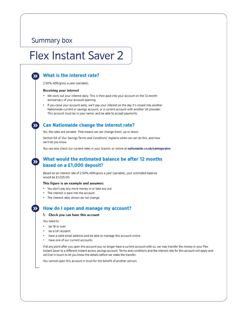 Flex Instant Saver 2 Account Overview | PDF | Transaction Account ...