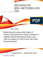 Making Meaning of Meteoroids, Meteors and Meteorites