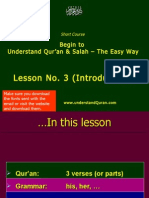 Lesson No. 3 (Introduction) : Begin To Understand Qur'an & Salah - The Easy Way