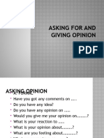 Asking For and Giving Opinion