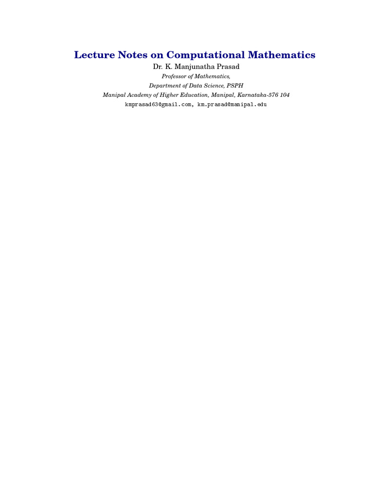 Computational Mathematics Module 1 | PDF | Matrix (Mathematics ...