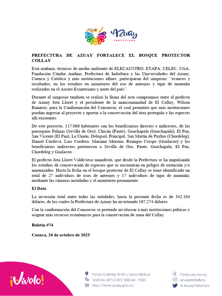 Conservación del Bosque Protector Collay | PDF | Ciencias sociales ...