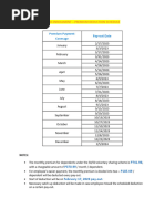 Hmo Enrollment - Premium Deduction Schedule: Pay-Out Date Premium Payment Coverage