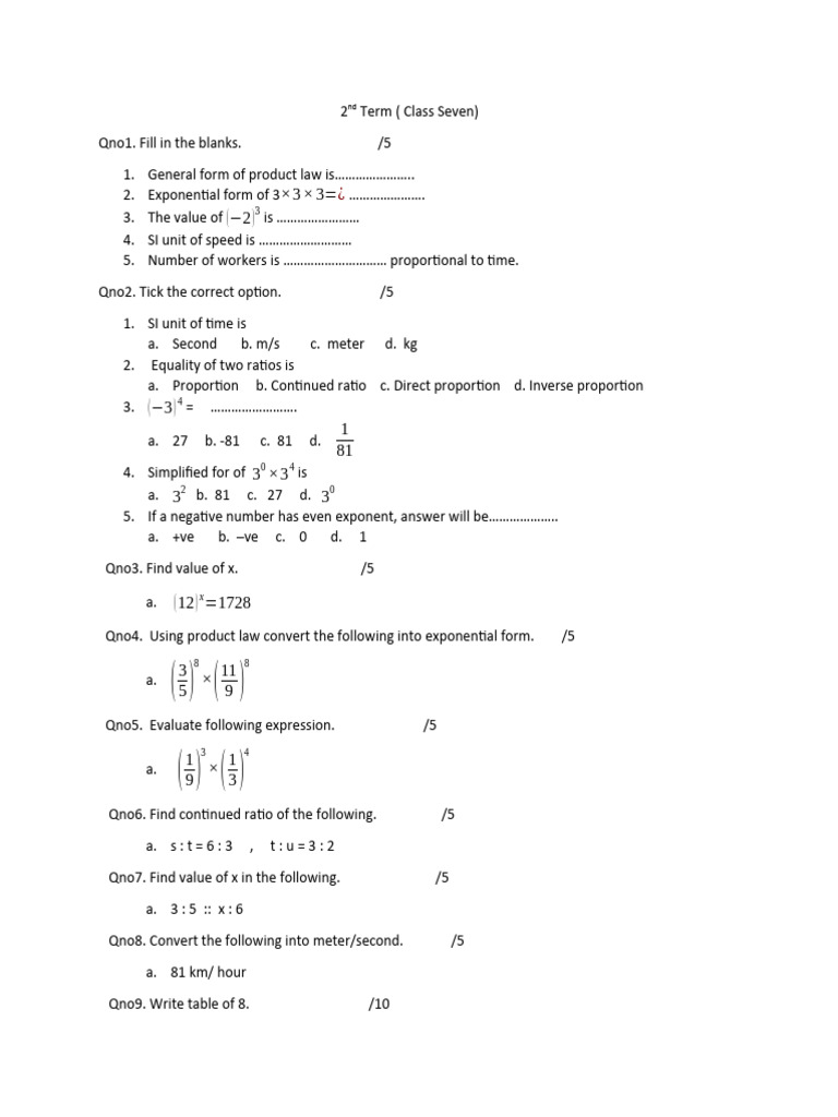 Class seven pdf